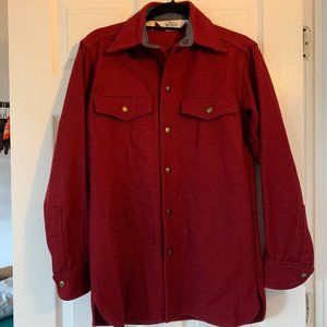 Woolrich men's burgundy wool shirt jacket small